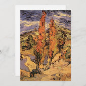 Poplars over de weg door de heuvels door Vincent v Kaart (Voorkant / Achterkant)