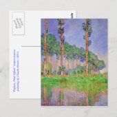 Poplars Pink Effect Monet Fine Art Briefkaart (Voorkant / Achterkant)
