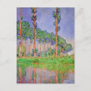 Poplars Pink Effect Monet Fine Art Briefkaart