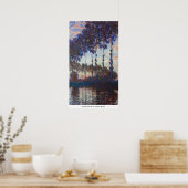 Poplars, zonsondergang door Claude Monet Poster (Keuken)