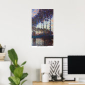 Poplars, zonsondergang door Claude Monet Poster (Thuiskantoor)