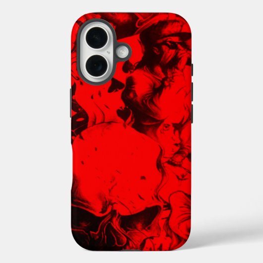 Popmuzikant Portretten | Levendig Karmozijn & Goud Case-Mate iPhone Case (Achterkant)