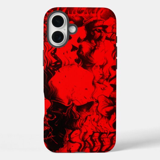 Popmuzikant Portretten | Levendig Karmozijn & Goud Case-Mate iPhone Case (Achterkant)