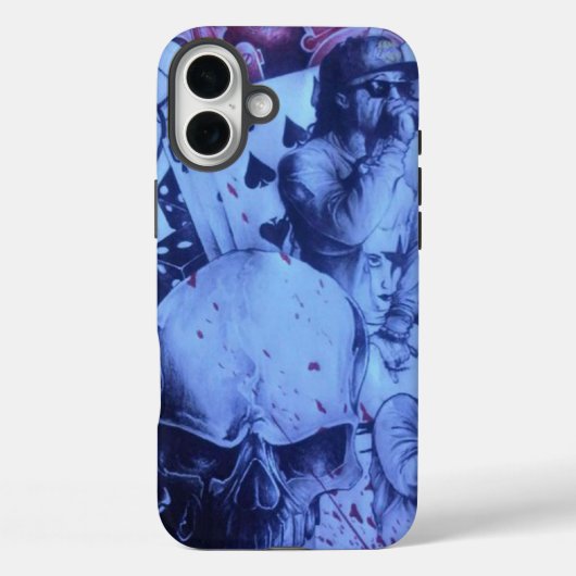Popmuzikanten | Levendig Blauw & Paarse Abstracte  Case-Mate iPhone Case (Achterkant)