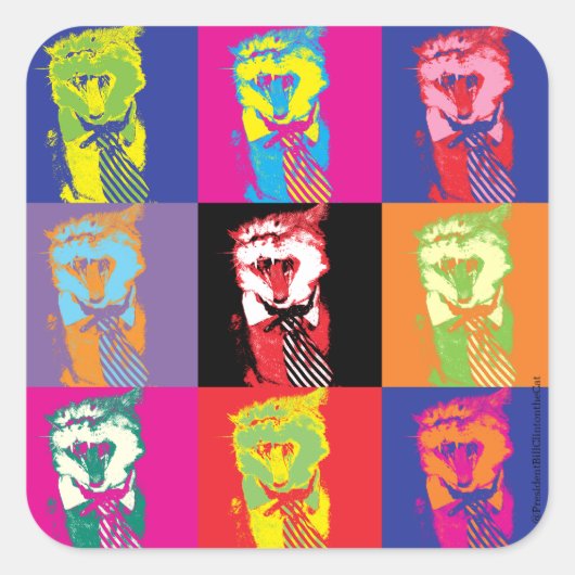 Pop'n'Roll met Mister President! Vierkante Sticker (Voorkant)