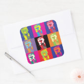 Pop'n'Roll met Mister President! Vierkante Sticker (Envelop)