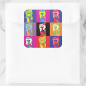 Pop'n'Roll met Mister President! Vierkante Sticker (Tas)