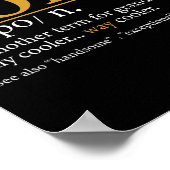 Popo Definitie Vaders Dag Gift Opa Gift Poster (Hoek)