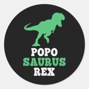 Popo-saurus Rex Dino Dinosaur Grappige Poposaurus  Ronde Sticker