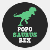 Popo-saurus Rex Dino Dinosaur Poposaurus Funny Ronde Sticker (Voorkant)