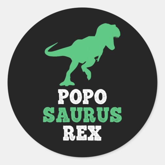 Popo-saurus Rex Dino Dinosaur Poposaurus Funny Ronde Sticker (Voorkant)