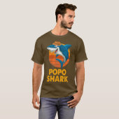 Popo Shark Grappig  Papa Opa Vaders T-shirt (Voorkant volledig)