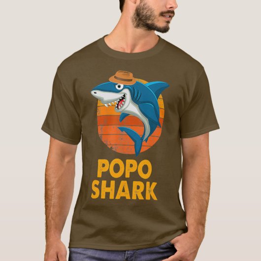 Popo Shark Grappig  Papa Opa Vaders T-shirt (Voorkant)