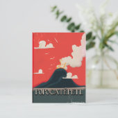 Popocatépetl Volcano Travel Poster Briefkaart (Staand voorkant)