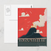 Popocatépetl Volcano Travel Poster Briefkaart (Voorkant / Achterkant)