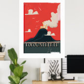 Popocatépetl Vulkaan Reisposter Poster (Thuiskantoor)