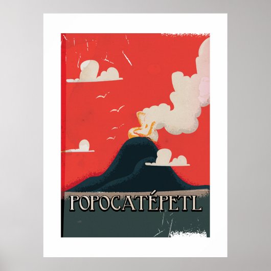 Popocatépetl Vulkaan Reisposter Poster (Voorkant)