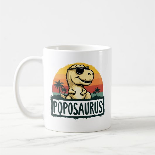 Poposaurus Dinosaur Grandpa Saurus Vaderdag Koffiemok (Links)