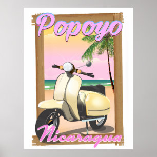 Popoyo Nicaragua strand reisposter Poster