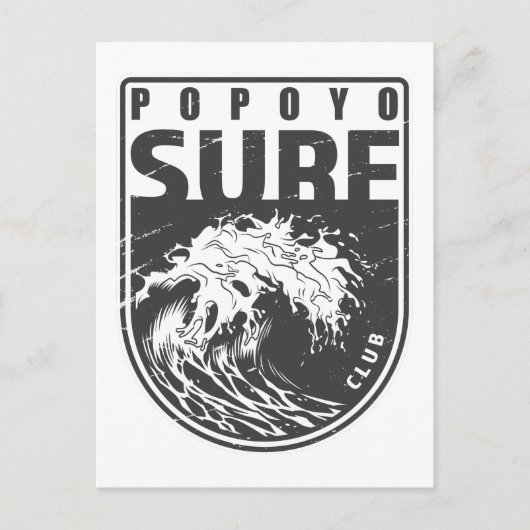 Popoyo Surf Club Nicaragua Emblem Briefkaart (Voorkant)