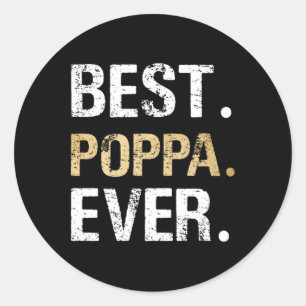 Poppa cadeau van kleindochter kleinzoon Best Poppa Ronde Sticker