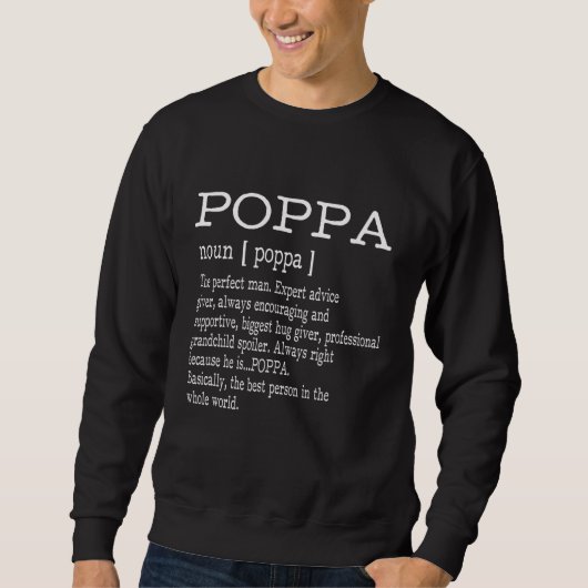 Poppa Definition Grandpa Vaderdag Gifts - Mannen Trui (Voorkant)
