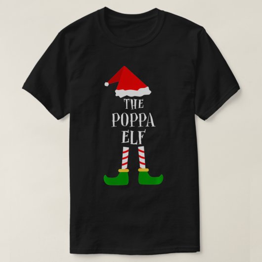 Poppa Elf kerstcadeautjes met kerstcadeaus voor fa T-shirt (Design voorkant)