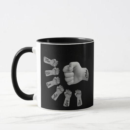 PopPa en kinder hand naar handen Mok (Links)