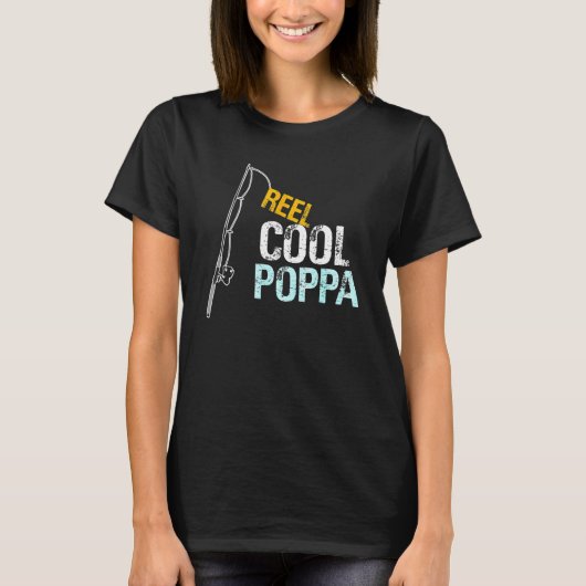 Poppa  From Granddaughter Grandson Reel Cool Poppa T-shirt (Voorkant)