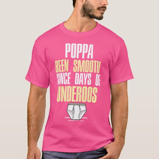 Poppa is cool sinds de dagen van Underoos 90A hiph T-shirt (Voorkant)