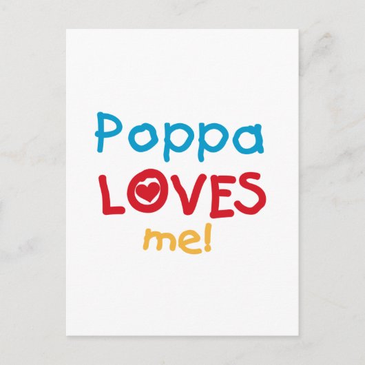 Poppa Loves Me T-shirts en geschenken Briefkaart (Voorkant)