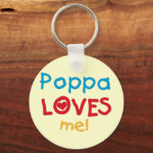 Poppa Loves Me T-shirts en geschenken Sleutelhanger (Voorkant)