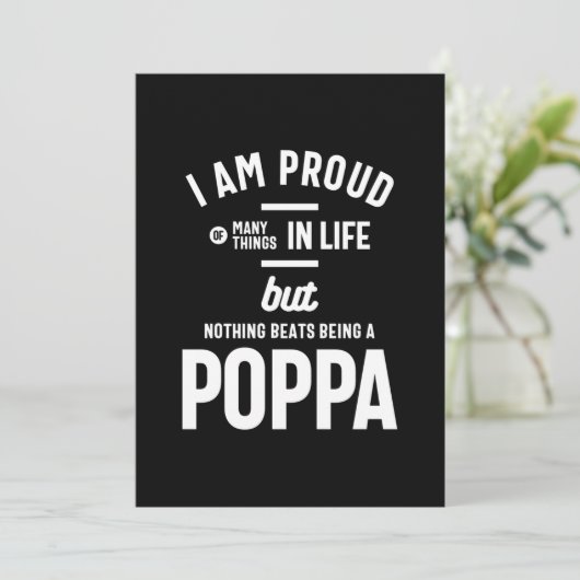 Poppa - prouwe van veel dingen in het leven bedankkaart (Staand voorkant)
