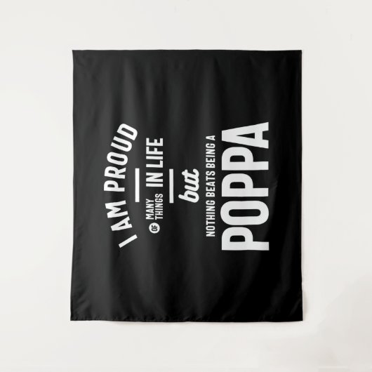 Poppa - prouwe van veel dingen in het leven wandkleed (Voorkant)