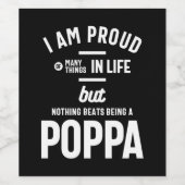 Poppa - prouwe van veel dingen in het leven wijn etiket (Enkel label)