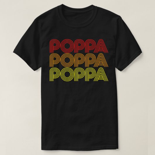 Poppa retro stijl voor vaders en grootvader t-shirt (Design voorkant)
