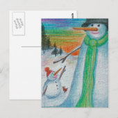 Poppa Snowman en zijn kleine bitty Snowboy Son! Briefkaart (Voorkant / Achterkant)