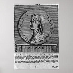 Poppaea Sabina, gegraveerd na een Roman Poster