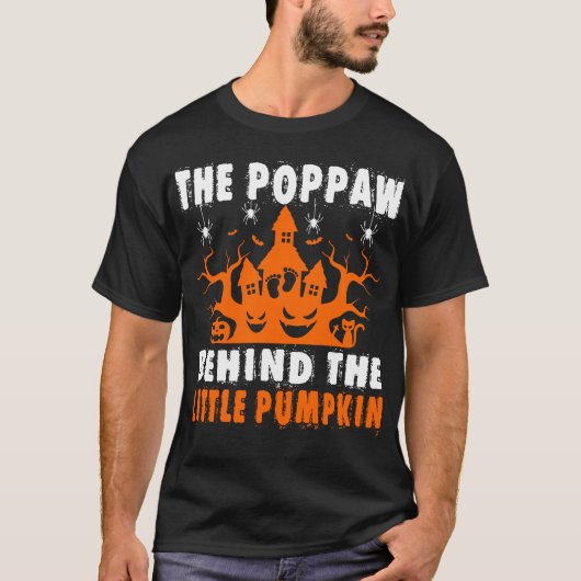 Poppaw achter Little Pumpkin Halloween Gift T-shirt (Voorkant)