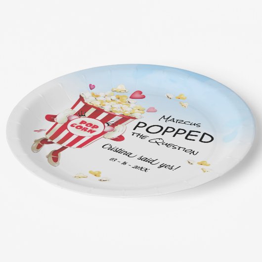 Popped de vraag Popcorn Verloving papier Bord (Gekanteld)