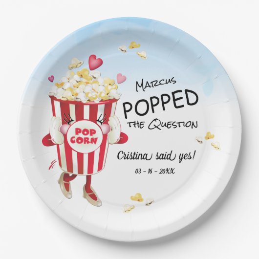 Popped de vraag Popcorn Verloving papier Bord (Voorkant)