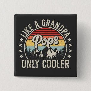 Poppen als een opa alleen koeler retro plein vierkante button 5,1 cm