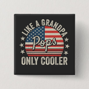 Poppen Als Een Opa Alleen Koeler Vlag Vierkant VS Vierkante Button 5,1 Cm