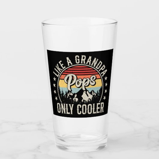 Poppen als een opa alleen koelere retro Drink Glas (Voorkant)