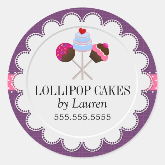 Poppen Bakkerij Doos Verzegeling Ronde Sticker (Voorkant)