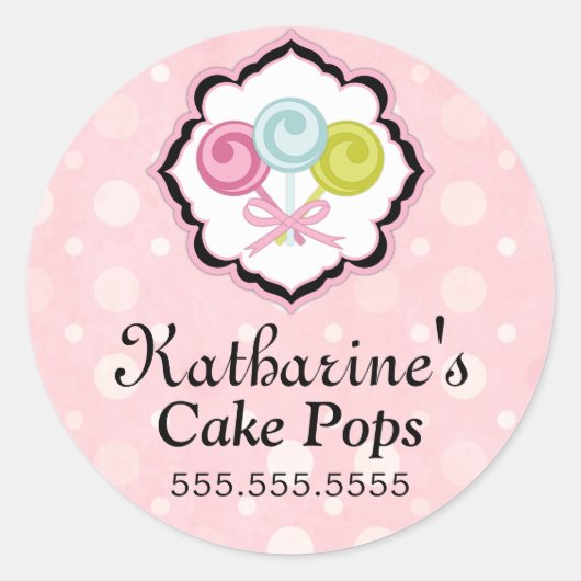 Poppen Bakkerij Doos Verzegeling Ronde Sticker (Voorkant)