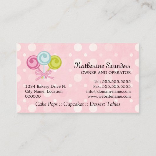 Poppen bakkerij visitekaartje (Achterkant)