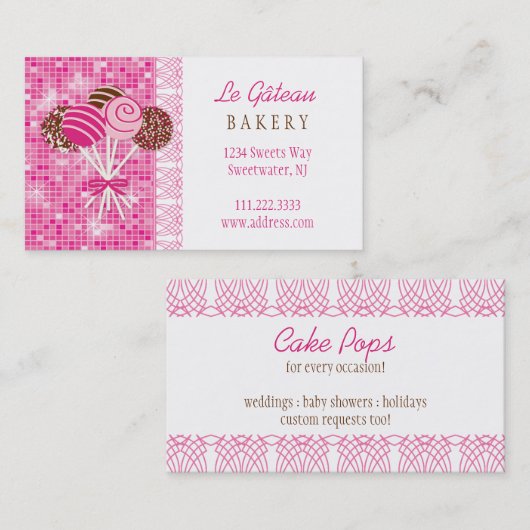 Poppen bakkerij: Visitekaartje (Voorkant / Achterkant)