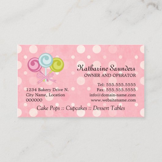 Poppen bakkerij visitekaartje (Achterkant)