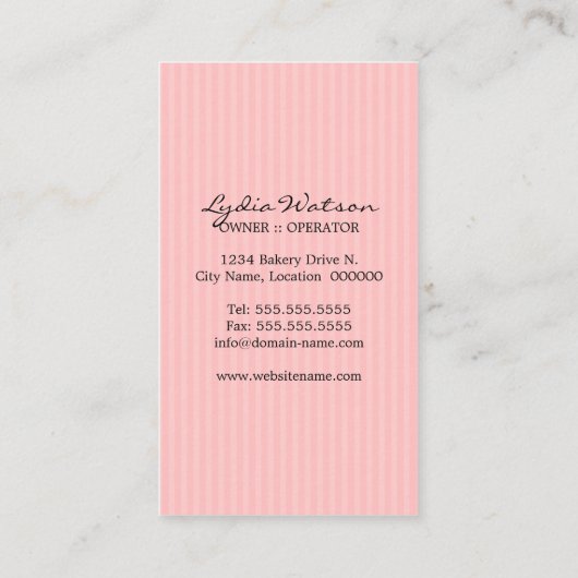 Poppen bakkerij visitekaartje (Achterkant)